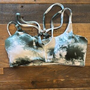 Bombshell Sportswear Green and White Intimates Sports Bra